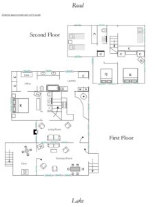 Walloon Lake Rentals Black Bear Lodge Floor Plan Sketches