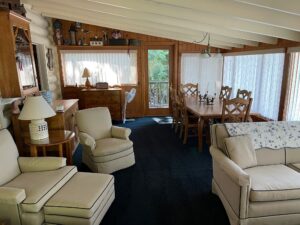 Walloon Lake Rentals Black Bear Lodge Family Room Area with Furniture