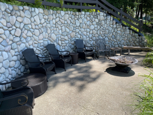 Walloon Lake Black Bear Lodge Chairs on Porch Lakeside